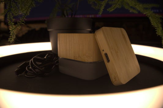 **LIMITED TIME DEAL** Mini Bamboo Wireless Speaker + Bamboo Wireless Charger